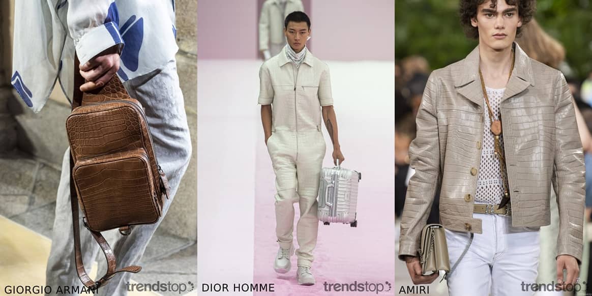 Photo : Trendstop, de gauche à droite : Giorgio Armani, Dior Homme, Amiri,
collection printemps-été 2020.