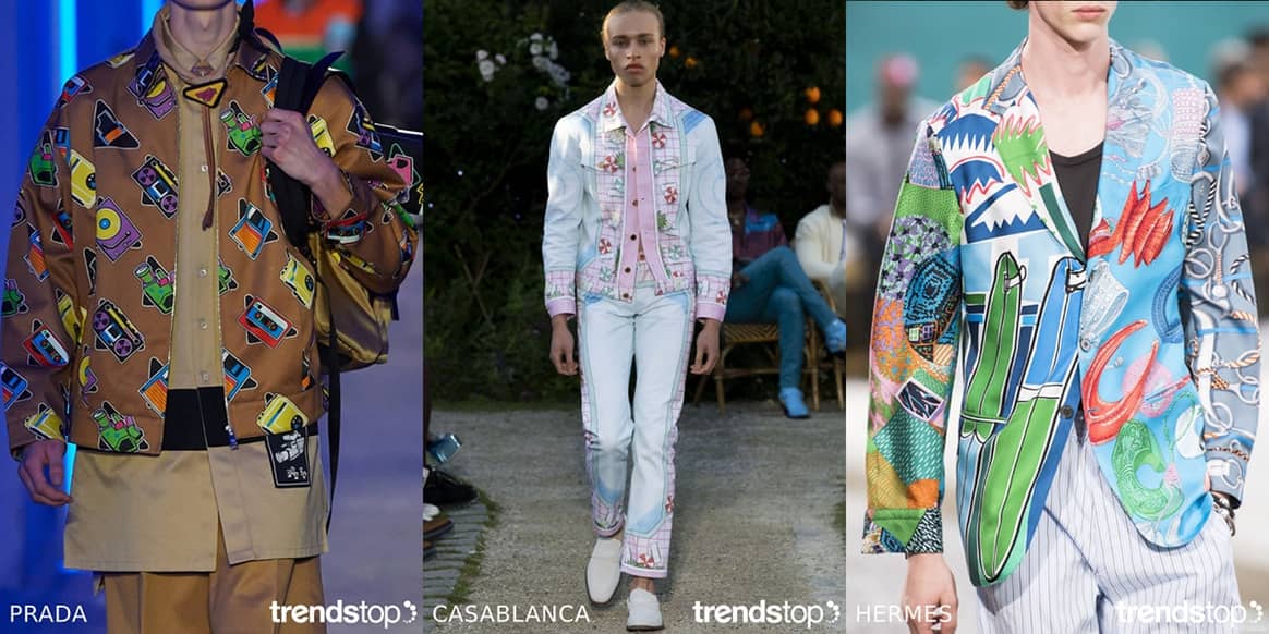 Bilder mit freundlicher Genehmigung von Trendstop, von links
nach rechts: Prada, Casablanca, Hermes, alle Frühjahr/Sommer
2020.