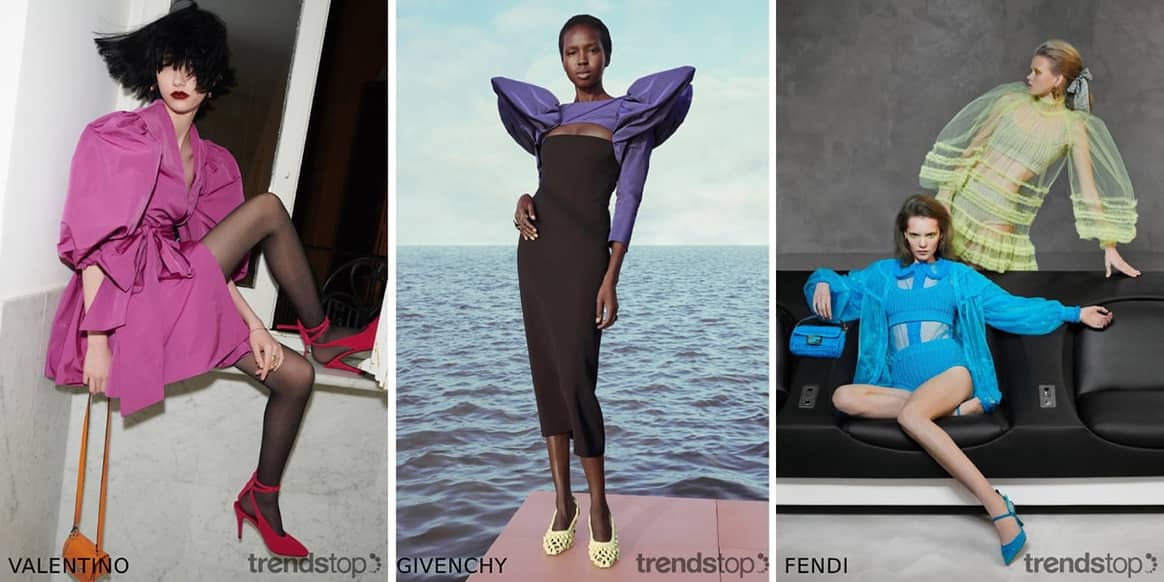 Bilder mit freundlicher Genehmigung von Trendstop, von
links nach rechts: Valentino, Givenchy, Fendi, alle Pre-Fall
2020