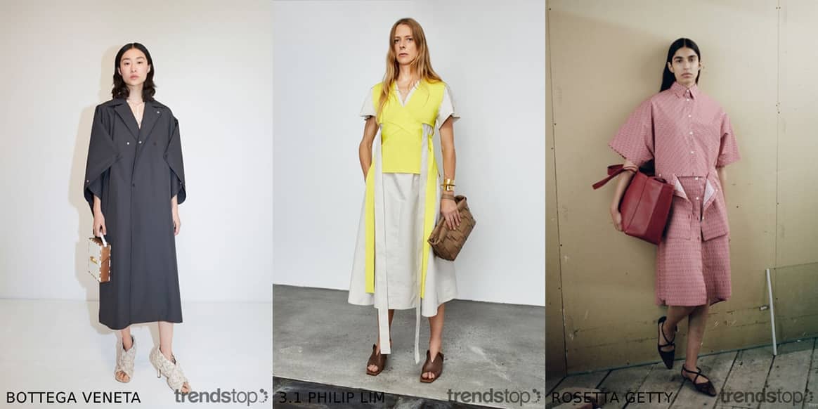 Photo : Trendstop, de gauche à droite : Bottega Veneta, 3.1 Phillip Lim,
Rosetta Getty, collection pre-fall 2020