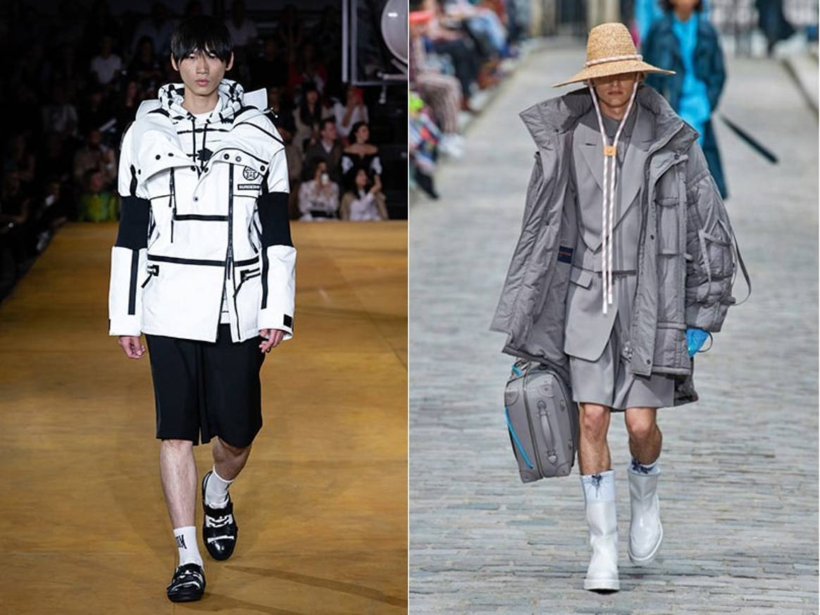 Burberry lente/zomer 2020 en Louis Vuitton lente/zomer 2020. Beeld: Catwalkpictures