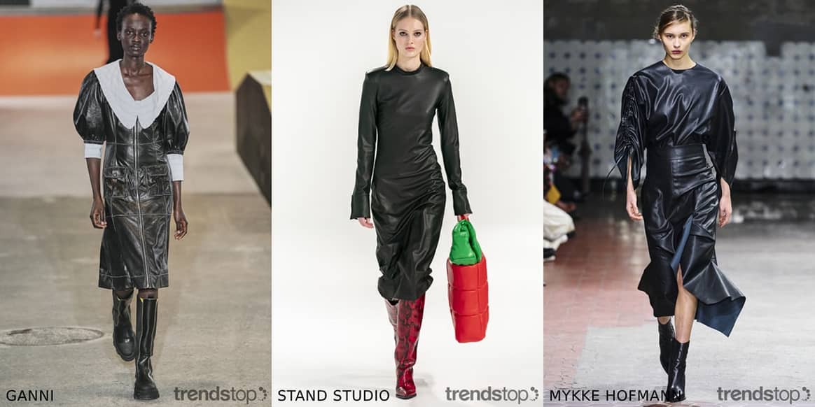 Immagini per gentile concessione di Trendstop, da sinistra a destra: Ganni,
Stand Studio, Mykke Hofmann, tutto autunno inverno
 2020-21