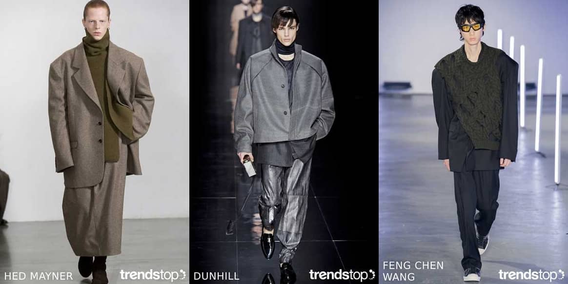 Photo : Trendstop, de gauche à droite : Hed Mayner, Dunhill, Feng Chen Wang, automne-hiver 2019-20