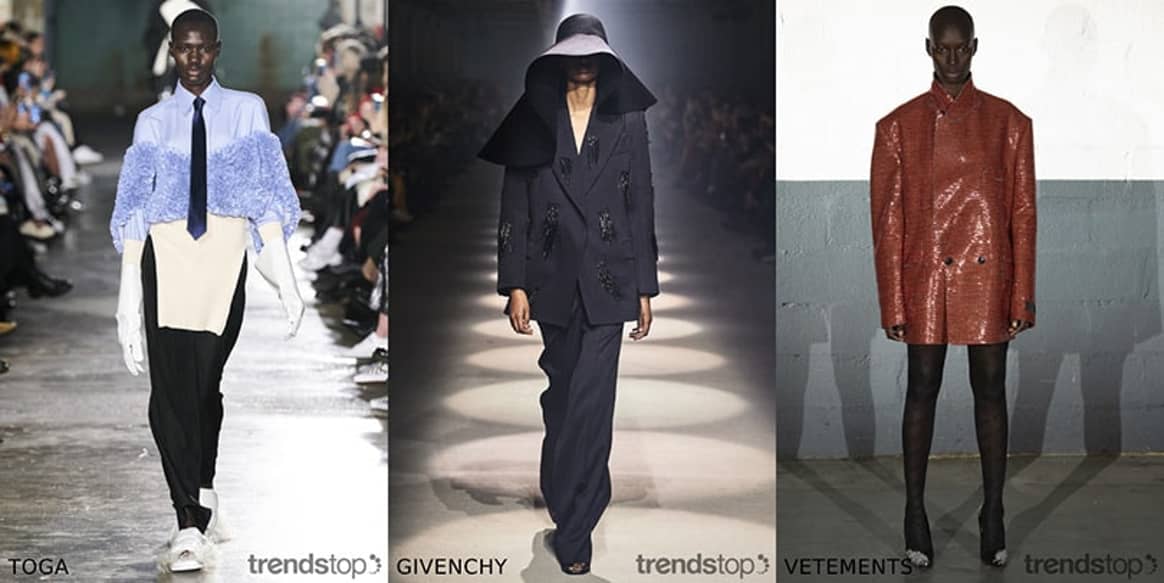 Crédit : Trendstop, de gauche à droite : Toga, Givenchy, Vetements,
collection automne-hiver 2020-21.