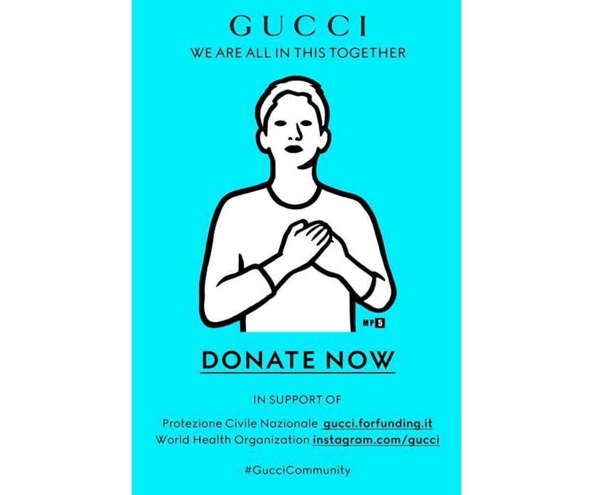 Pandemia: Gucci dona 2 milioni e Armani produce camici monouso