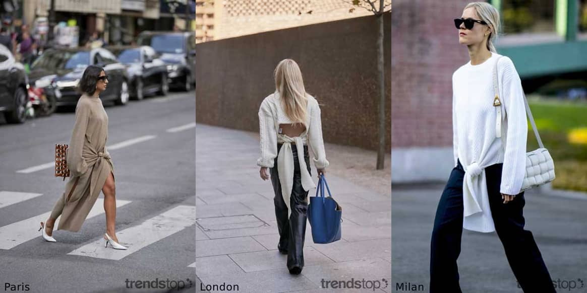 Bilder mit freundlicher Genehmigung von Trendstop, von
links nach rechts: Paris, London, Mailand, alle 2020.