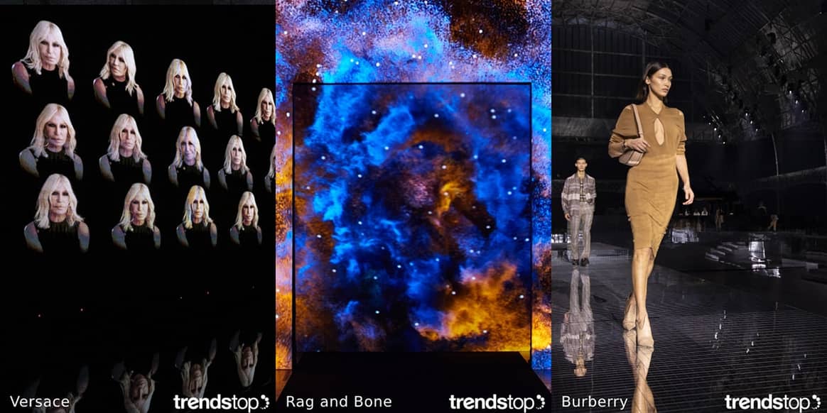 Imágenes cortesía de Trendstop, de izquierda a derecha:
Versace, Rag & Bone, Burberry, todas de la temporada Otoño Invierno 2020-21