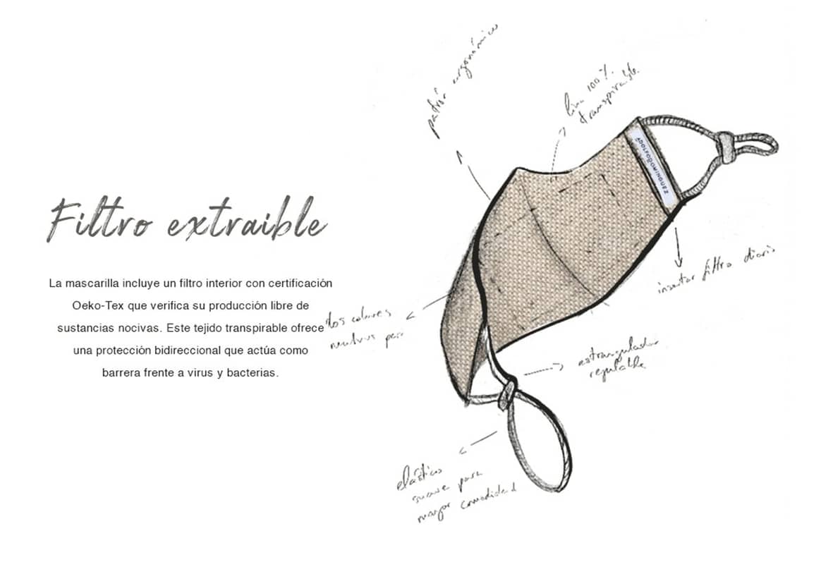 Mascarillas “eco-friendly” de lino y algodón orgánico: así es la propuesta de Adolfo Domínguez