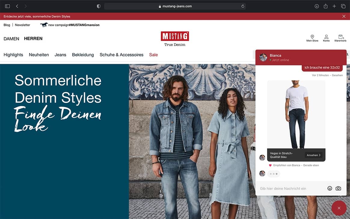 MUSTANG - Erste Denim Brand mit Virtual Shopping Angebot