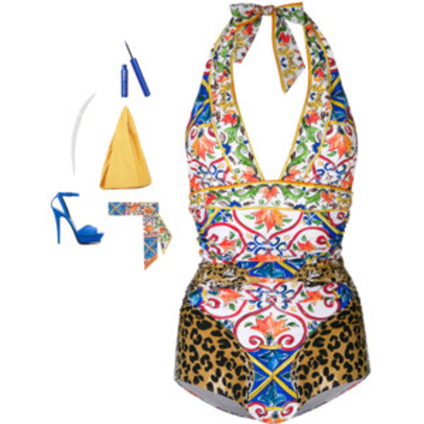 Dolce & Gabbana - Majolica Leopard Print Swimsuit Style