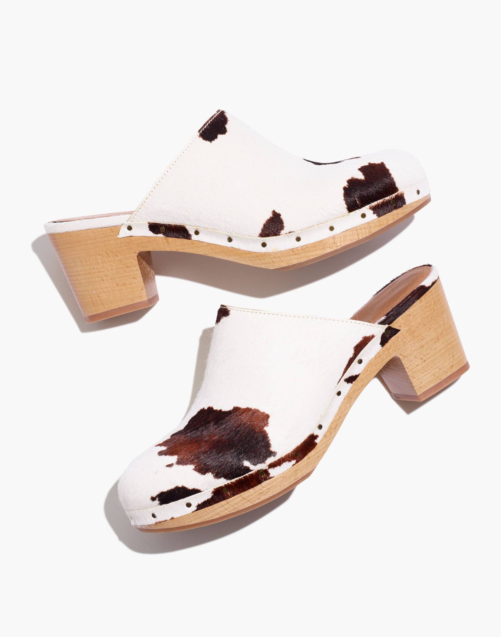 The Ayanna Clog in Cow Print Calf Hair Madewell