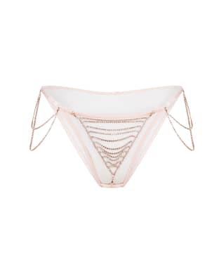 AGENT PROVOCATEUR Nude/Silver Sparkle Plunge Underwired