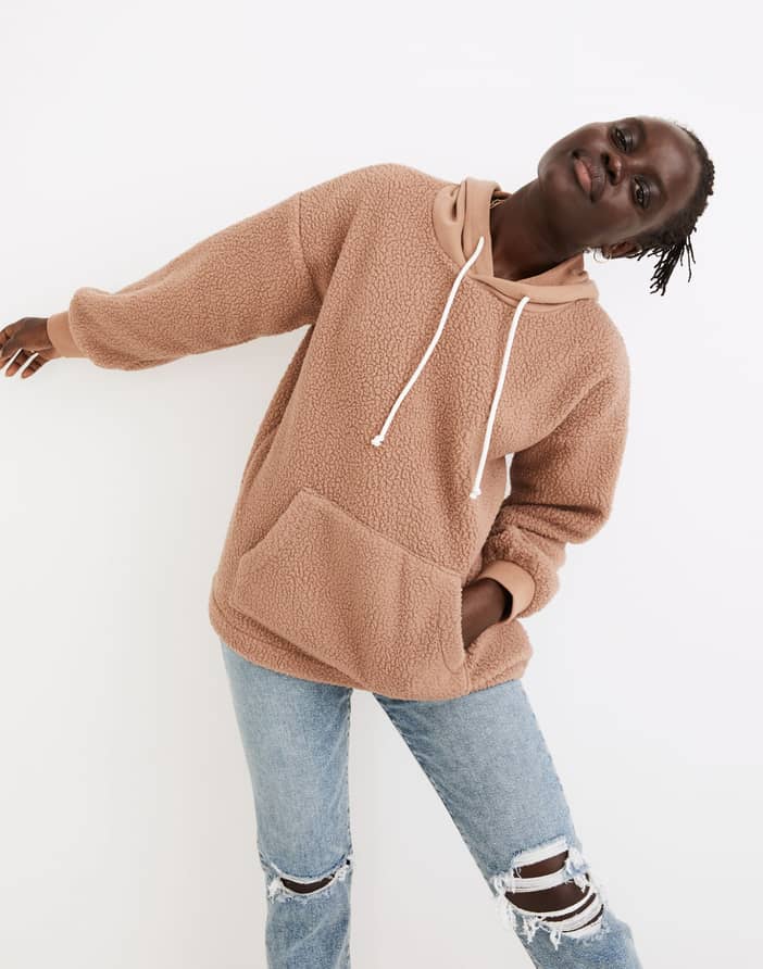 (Re)sourced Fleece Bubble-Sleeve Hoodie Sweatshirt | Madewell