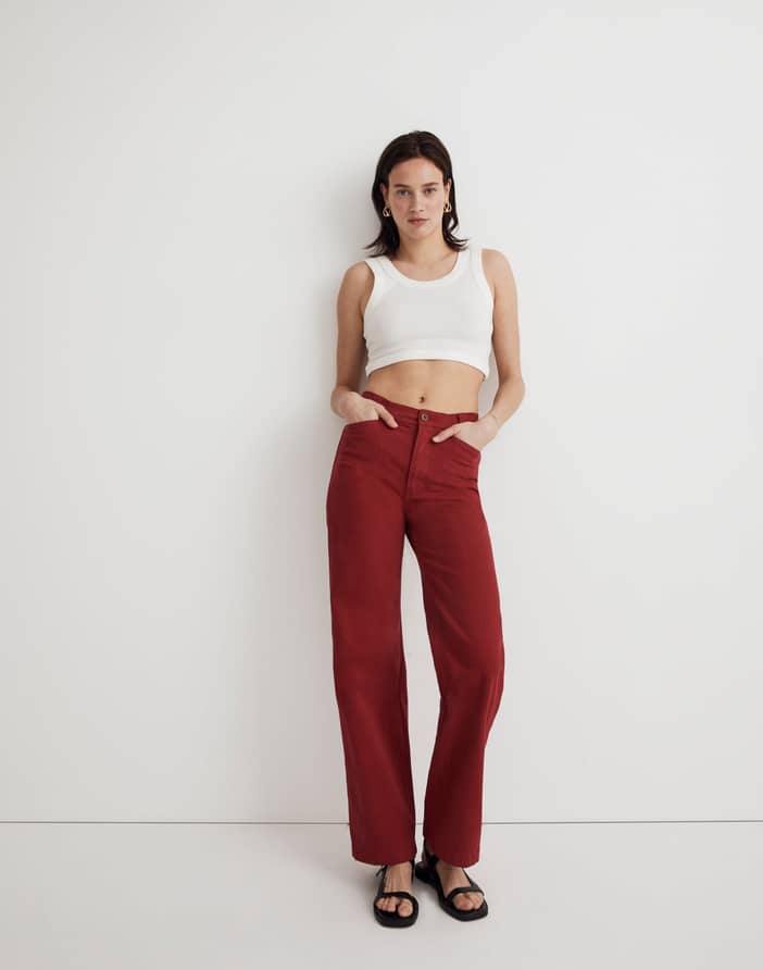 Petite Emmett 2.0 Wide-Leg Pants: Garment-Dyed Edition | Madewell