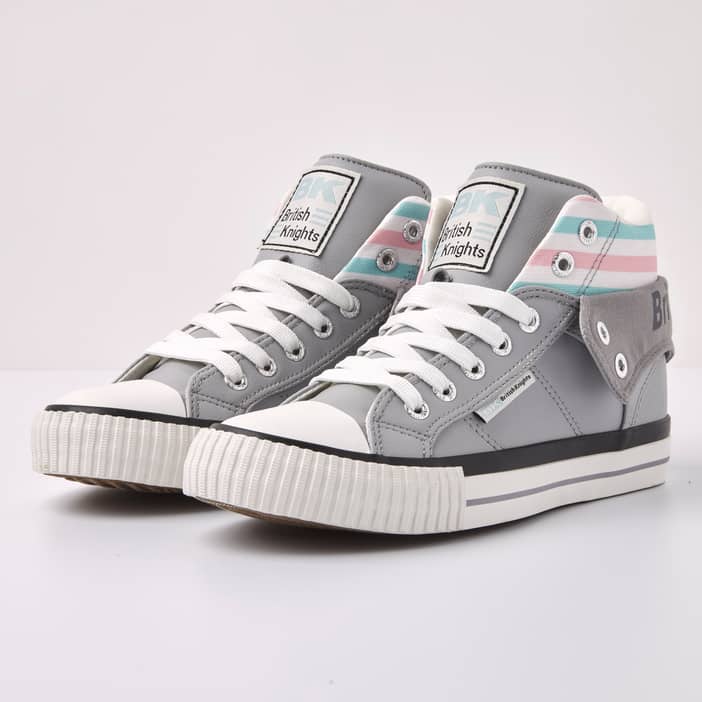 ROCO Hoge sneakers dames gestreept Licht grijs maat 37