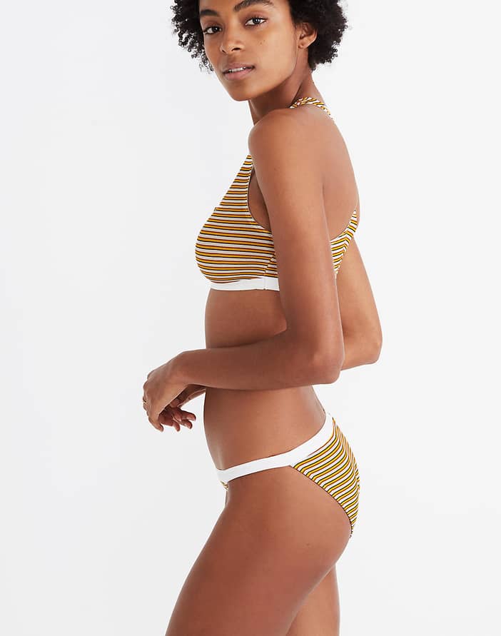 Rib Knit Banded Bikini in Costello Stripe Madewell