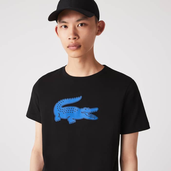 atmungsaktivem Sport Lacoste 3D Jersey aus | Herren Print Krokodil-T-Shirt mit Lacoste