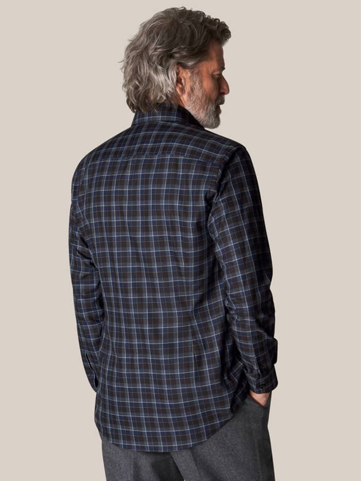 Navy Blue Flannel Shirt