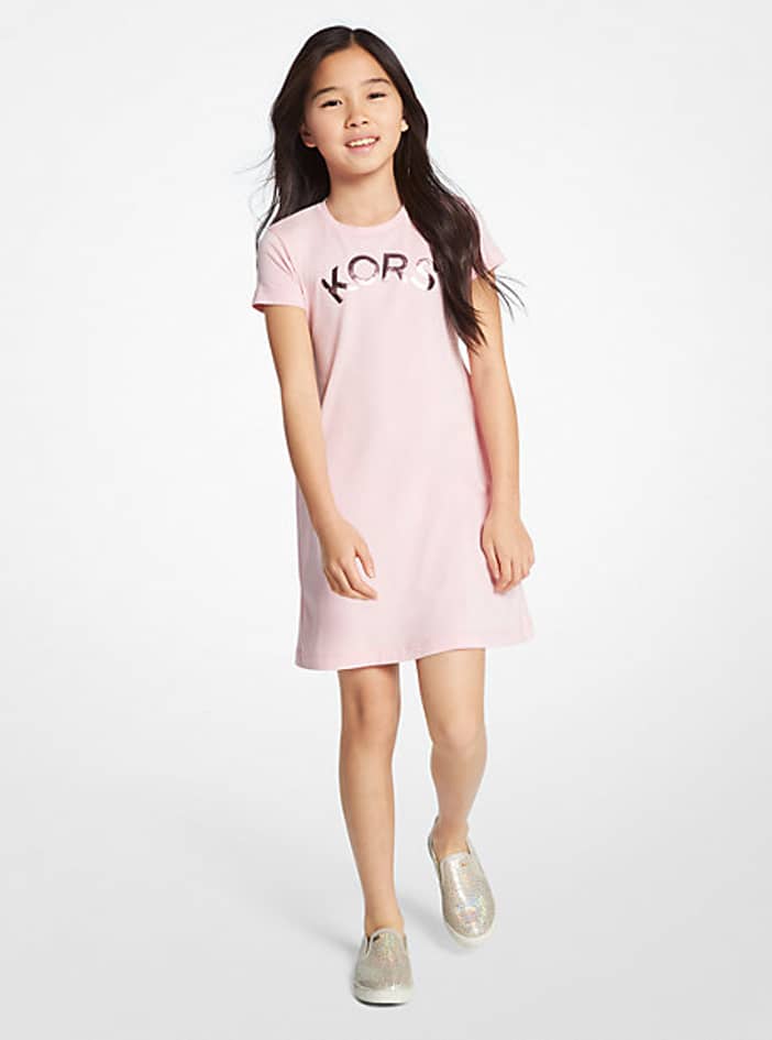 MK Stretch Cotton Logo T-Shirt Dress