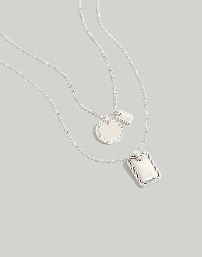 Etched Coin Necklace Set Madewell