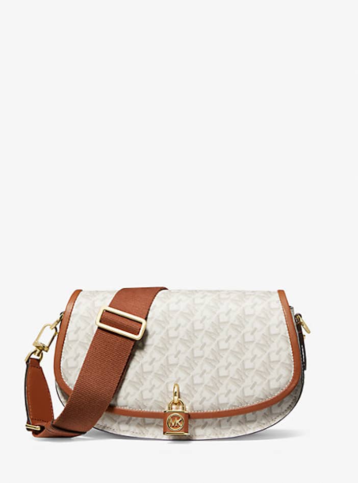 MK Mila Medium Empire Signature Logo Messenger Bag | Michael Kors