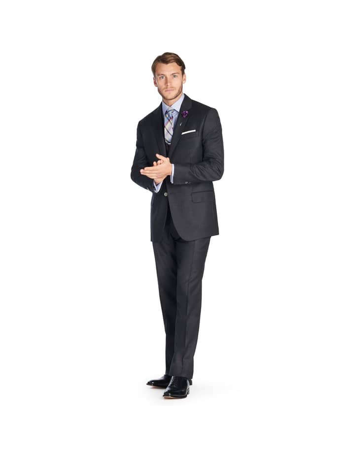 Men's Tailored Fit Italian Suit in Charcoal | Hawes& Curtis