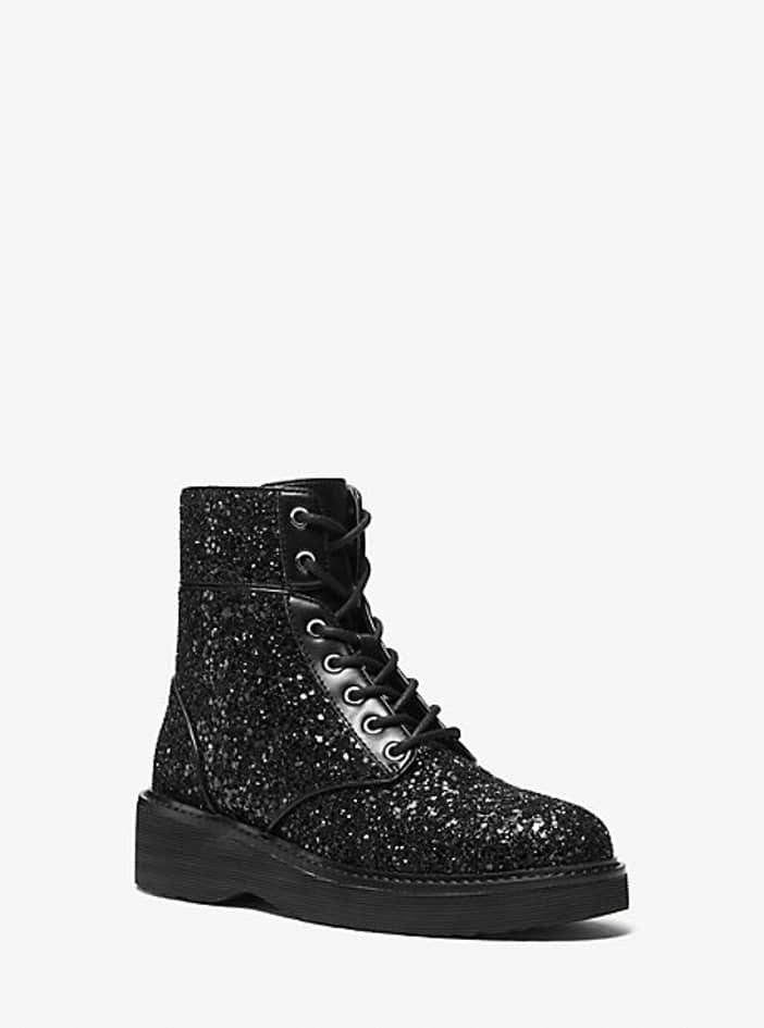 MK Aniya Glitter Combat Boot | Michael Kors