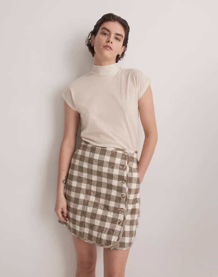 Grey flannel mini outlet skirt