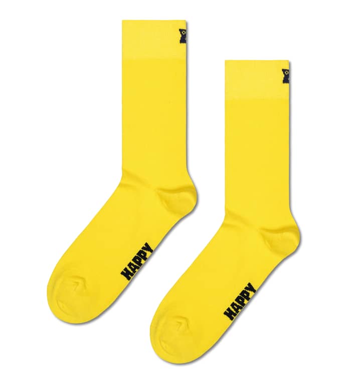 Yellow Solid Crew Sock | Happy Socks