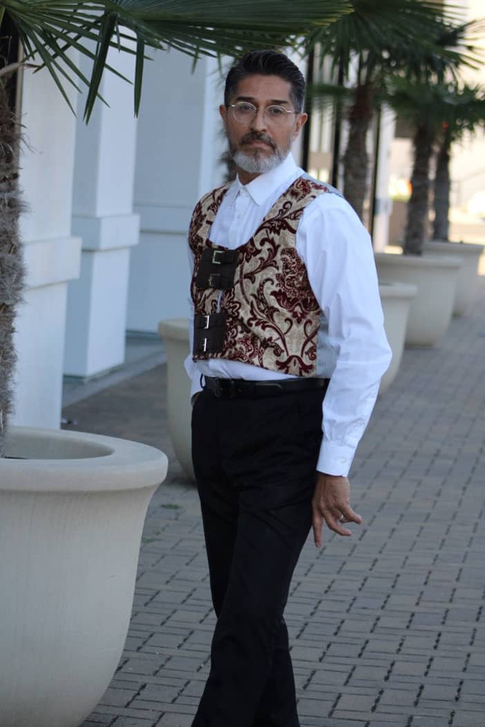 Paisley Vest w/Leather Brackets | StormyWeather Designs