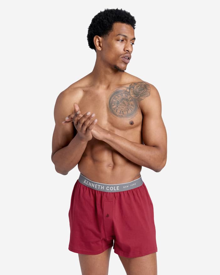 Cotton Stretch Sleepwear Boxer Shorts Kenneth Cole