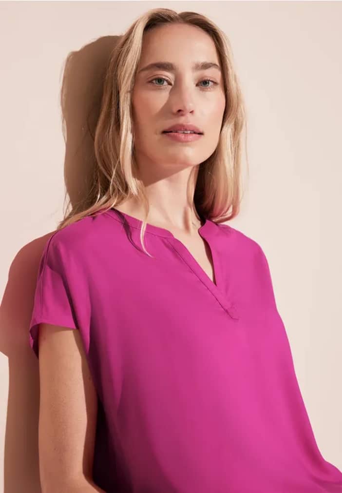 Frauen Blusenshirt in Unifarbe in Pink | Street One