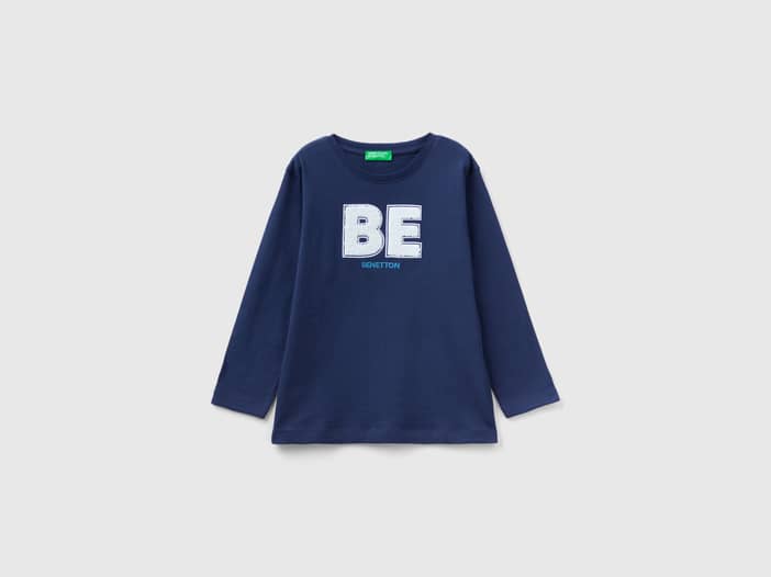 Benetton, T-shirt Mit Frottee-stickerei, größe 116, Dunkelblau, male | United  Colors of Benetton