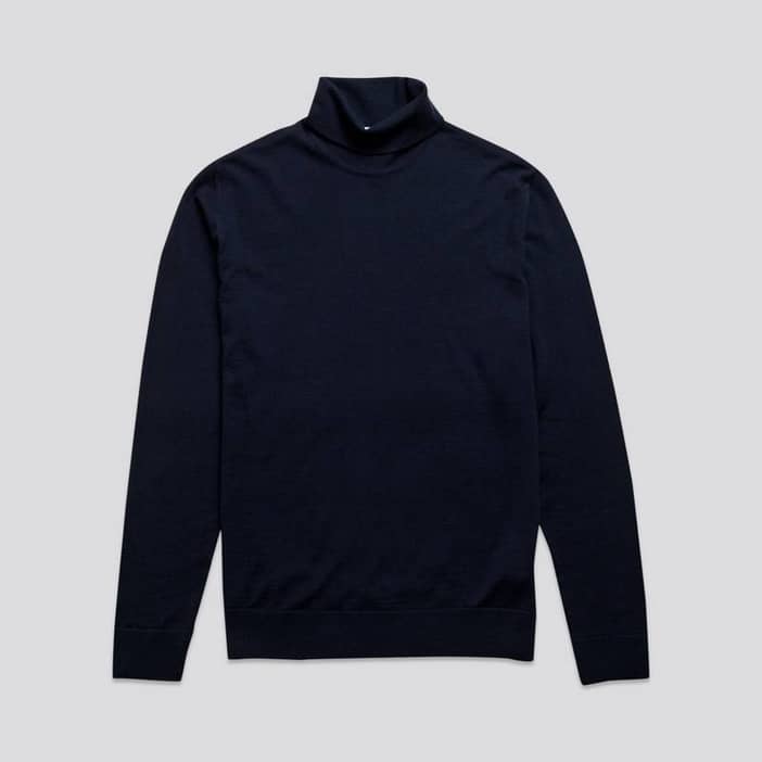 The Merino Roll Neck Black