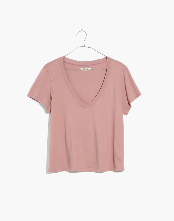 Softfade Cotton V-Neck Crop Tee