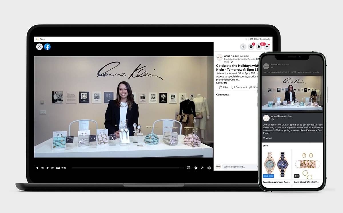 Anne Klein To Retail Through Facebook Shop S Live In App Shopping